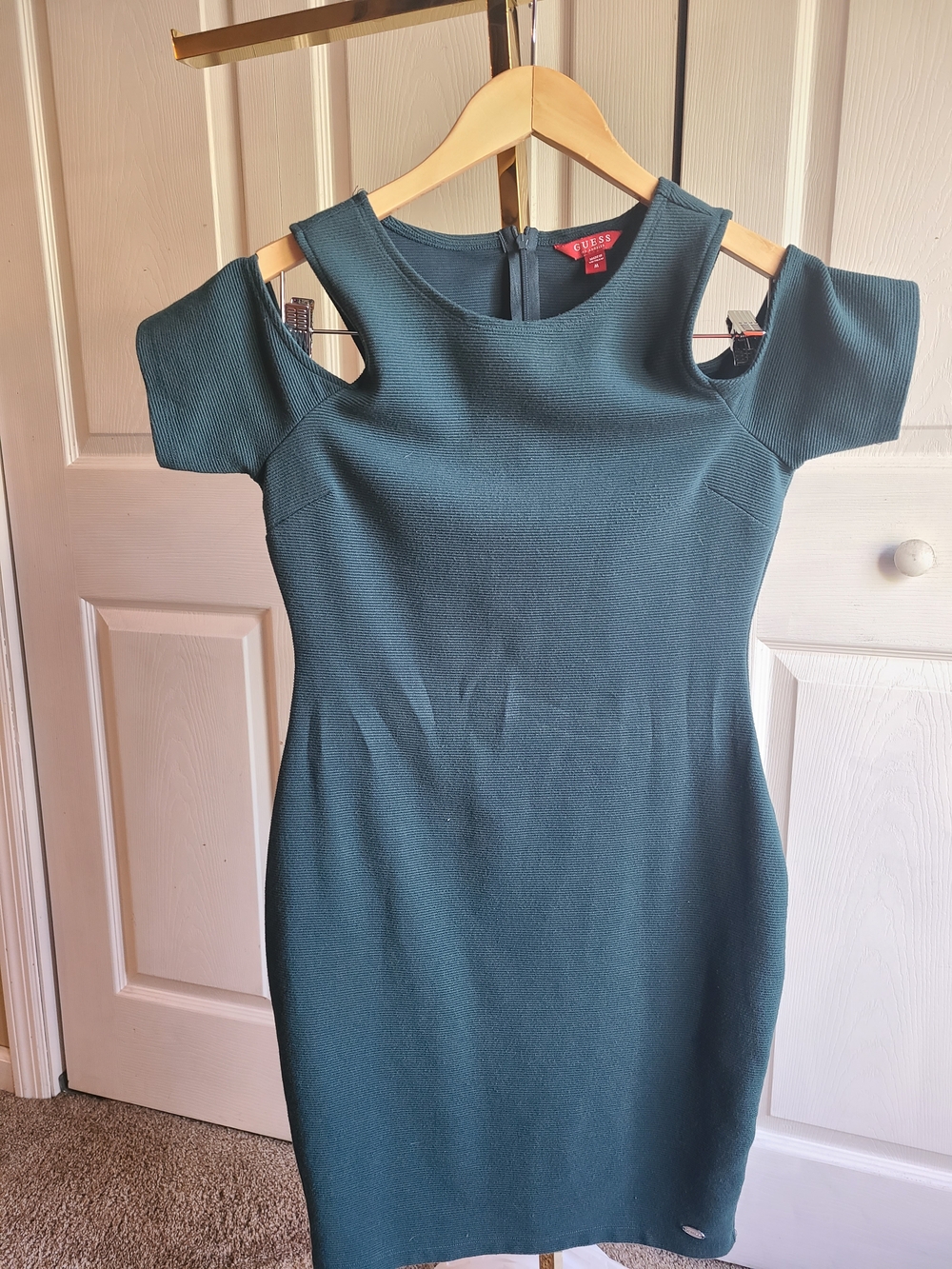 Guess Teal One-Shoulder Cutout Sheath Dress M NWOT